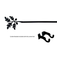 Plow & Hearth Curtain Rods & Hardware | Indoor Living Adjustable Wrought Iron Curtain Rod With Brackets