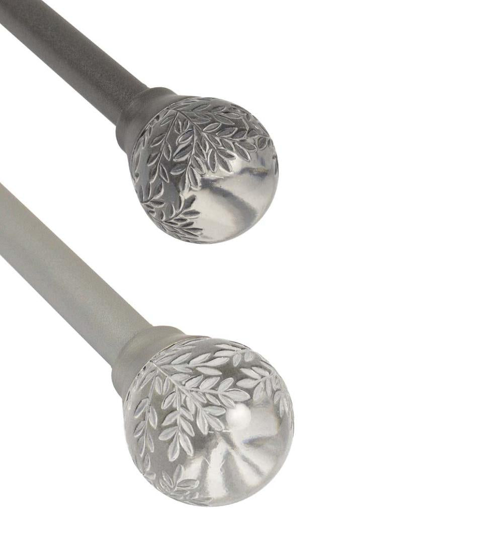 Plow & Hearth Curtain Rods & Hardware | Indoor Living Botanical Curtain Rod Set With Gaia Finials