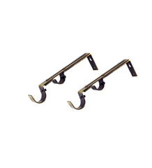 Plow & Hearth Curtain Rods & Hardware | Indoor Living Double-Rod Brackets, Pair - Antique Brass