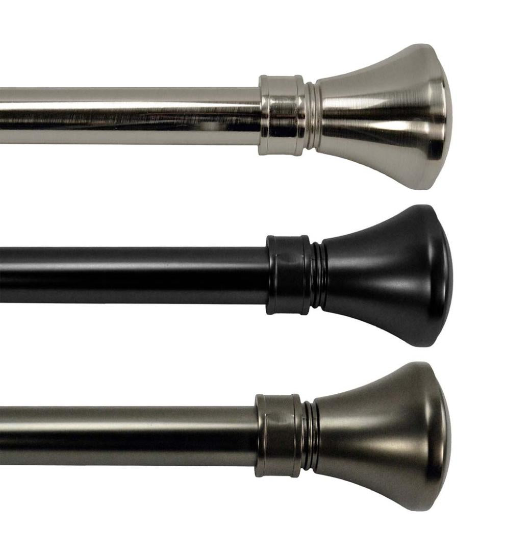 Plow & Hearth Curtain Rods & Hardware | Indoor Living Lexington Adjustable Curtain Rod Collection With Flare Finial