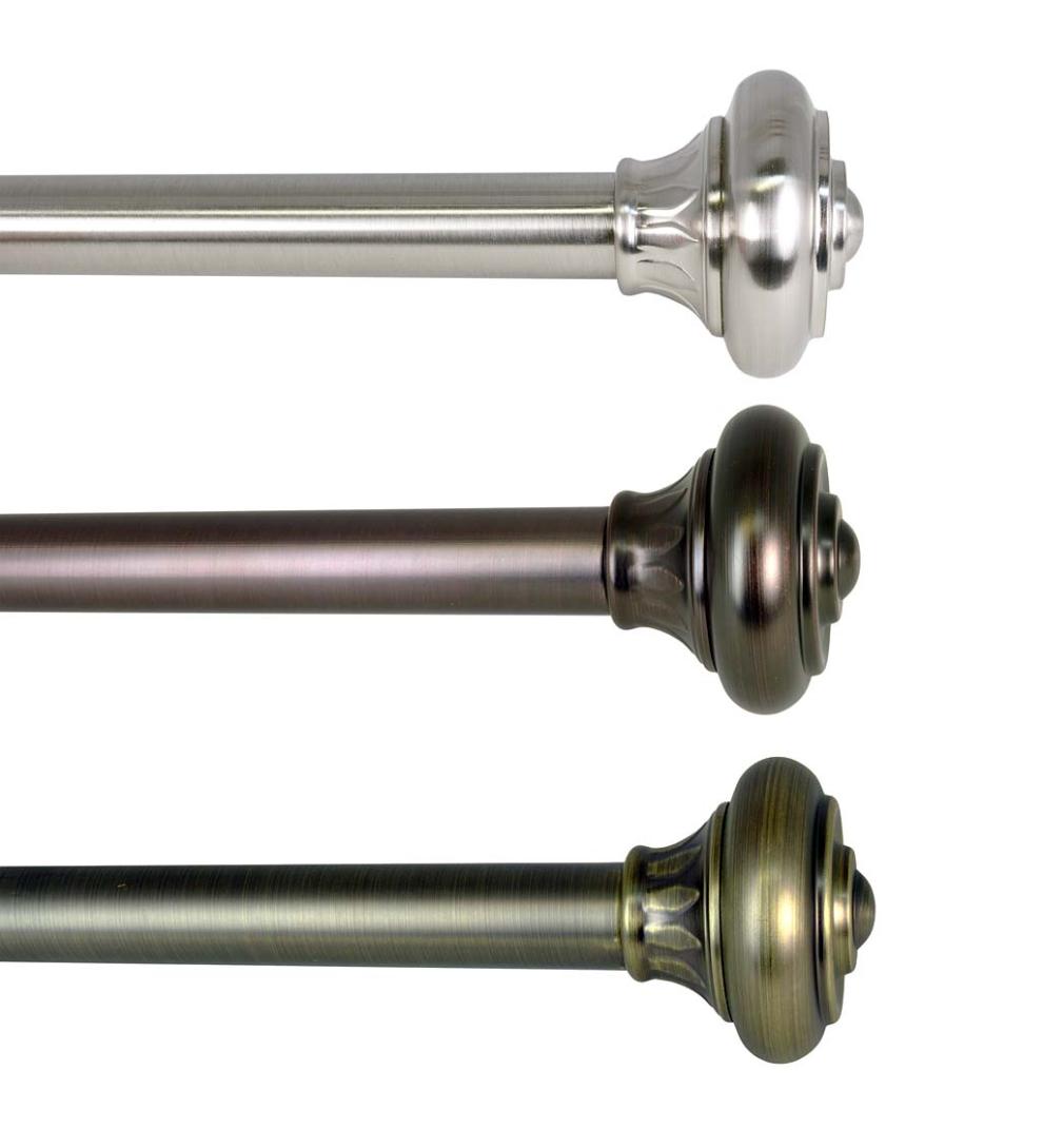 Plow & Hearth Curtain Rods & Hardware | Indoor Living Lexington Adjustable Curtain Rod Collection With Royale Finial