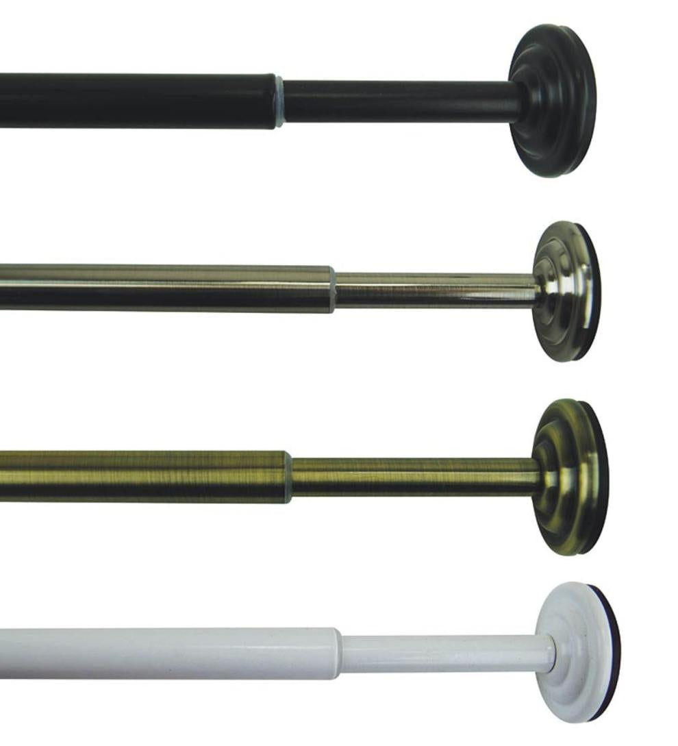 Plow & Hearth Curtain Rods & Hardware | Indoor Living Steel Decorative Mini Tension Curtain Rods