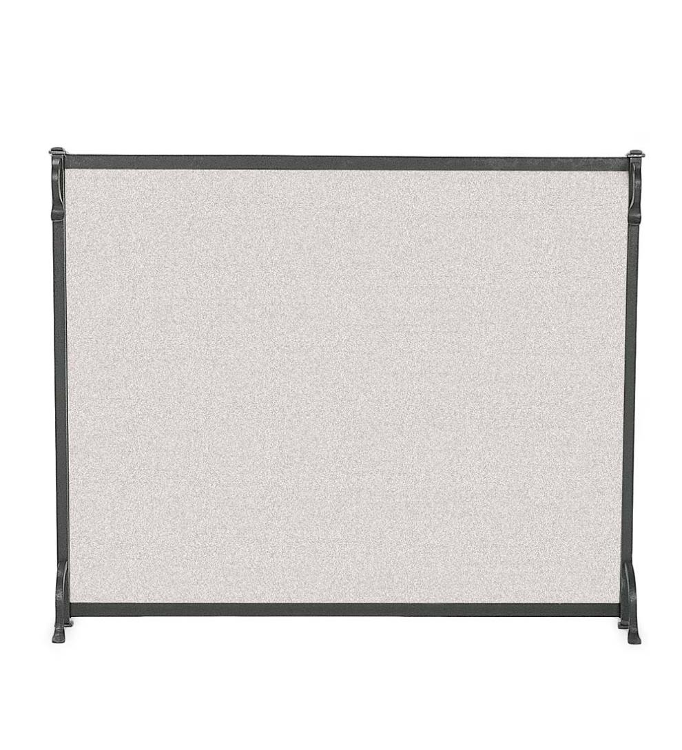Plow & Hearth Custom Fire Screens | Fireplace & Hearth Small Custom Craftsman Flat Guard - Under 1,350 Sq. Inches - Black