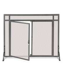 Plow & Hearth Custom Fire Screens | Fireplace & Hearth Small Custom Fireplace Screen, Flat Guard With Straight Doors - Black