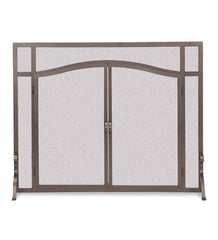 Plow & Hearth Custom Fire Screens | Fireplace & Hearth Small Custom Flat Guard With Arched Doors - Black