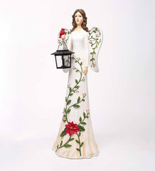 Plow & Hearth Deck & Patio Accents | Outdoor Living Angel Garden Statue With Solar Lantern