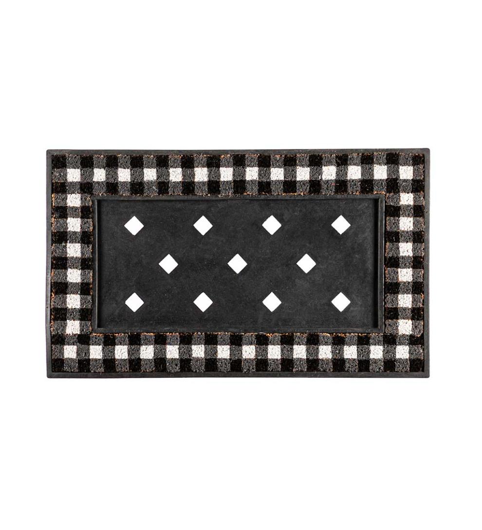 Plow & Hearth Deck & Patio Accents | Outdoor Living Buffalo Check Coir Sassafras Mat Tray