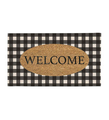 Plow & Hearth Deck & Patio Accents | Outdoor Living Buffalo Check Welcome Coir Mat