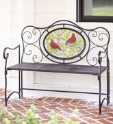 Plow & Hearth Deck & Patio Accents | Outdoor Living Cardinal Victorian-Style Folding Metal Garden Bench - Black
