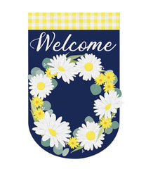 Plow & Hearth Deck & Patio Accents | Outdoor Living Daisy Wreath Welcom Burlap House Flag