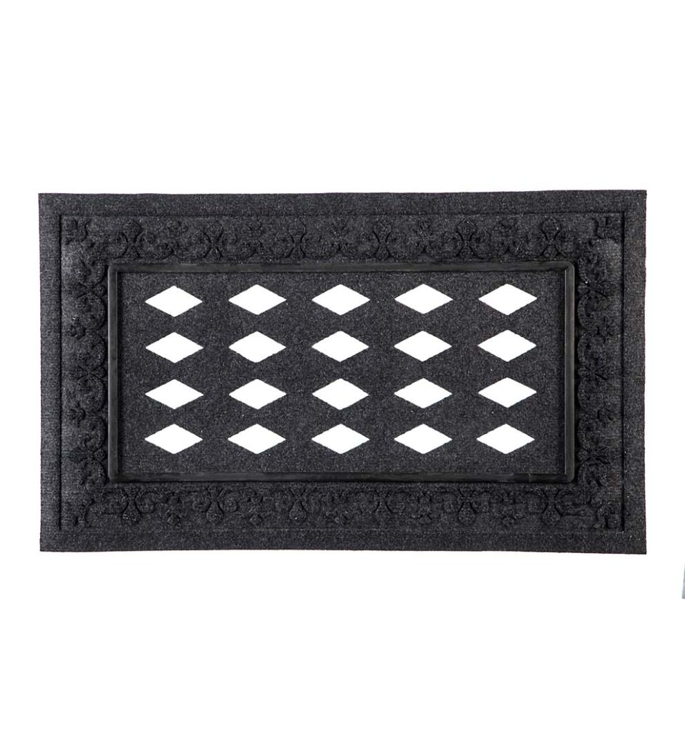 Plow & Hearth Deck & Patio Accents | Outdoor Living Embossed Fleur De Lis Sassafras Mat Tray