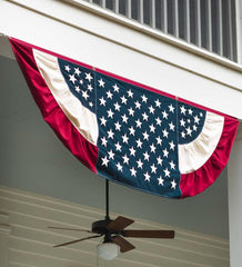 Plow & Hearth Deck & Patio Accents | Outdoor Living Extra Large Half-Round Vintage Patriotic Bunting