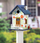 Plow & Hearth Deck & Patio Accents | Outdoor Living Hand-Painted Blooming Birdhouse With Floral Design