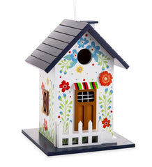 Plow & Hearth Deck & Patio Accents | Outdoor Living Hand-Painted Blooming Birdhouse With Floral Design