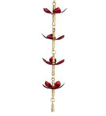 Plow & Hearth Deck & Patio Accents | Outdoor Living Handcrafted Steel And Aluminum Flower Rain Chain In Brass And Metallic Red Colors