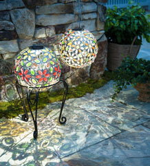 Plow & Hearth Deck & Patio Accents | Outdoor Living Hanging Solar Multi Butterfly Jewel Ball - Multi
