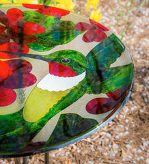 Plow & Hearth Deck & Patio Accents | Outdoor Living Hummingbird Glass Birdbath With Stand
