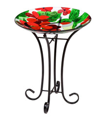 Plow & Hearth Deck & Patio Accents | Outdoor Living Hummingbird Glass Birdbath With Stand