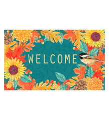 Plow & Hearth Deck & Patio Accents | Outdoor Living Indoor/Outdoor Fall Chickadee Welcome Embossed Floor Mat