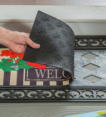 Plow & Hearth Deck & Patio Accents | Outdoor Living Indoor/Outdoor Fleur Scroll Sassafras Mat Tray