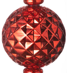 Plow & Hearth Deck & Patio Accents | Outdoor Living Indoor/Outdoor Shatterproof Holiday Lighted Large Finial Hanging Ornament - Finial Red