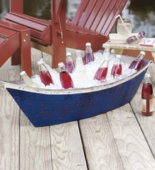 Plow & Hearth Deck & Patio Accents | Outdoor Living Large Handmade Painted Metal Boat Planter/Container