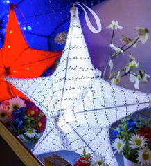 Plow & Hearth Deck & Patio Accents | Outdoor Living Lighted Hanging Fabric Star