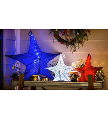 Plow & Hearth Deck & Patio Accents | Outdoor Living Lighted Hanging Fabric Star