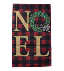 Plow & Hearth Deck & Patio Accents | Outdoor Living Lighted Noel Buffalo Plaid Christmas House Flag