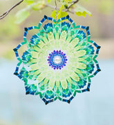 Plow & Hearth Deck & Patio Accents | Outdoor Living Mandala Lotus Optical Illusion Hanging Metal Spinner