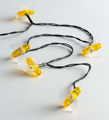 Plow & Hearth Deck & Patio Accents | Outdoor Living Multi-Function, Color-Changing Solar Bee String Lights