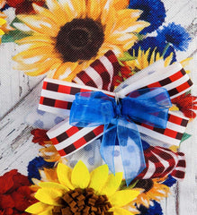 Plow & Hearth Deck & Patio Accents | Outdoor Living Patriotic Floral Wreath Burlap Welcome House Flag