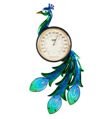 Plow & Hearth Deck & Patio Accents | Outdoor Living Peacock Outdoor Wall Thermometer