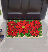 Plow & Hearth Deck & Patio Accents | Outdoor Living Poinsettia Shaped Coir Mat