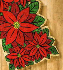 Plow & Hearth Deck & Patio Accents | Outdoor Living Poinsettia Shaped Coir Mat