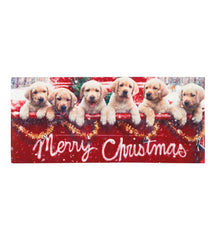 Plow & Hearth Deck & Patio Accents | Outdoor Living Red Truck With Puppies Sassafras Switch Mat