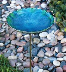 Plow & Hearth Deck & Patio Accents | Outdoor Living Sea Glass Birdbath On Stake