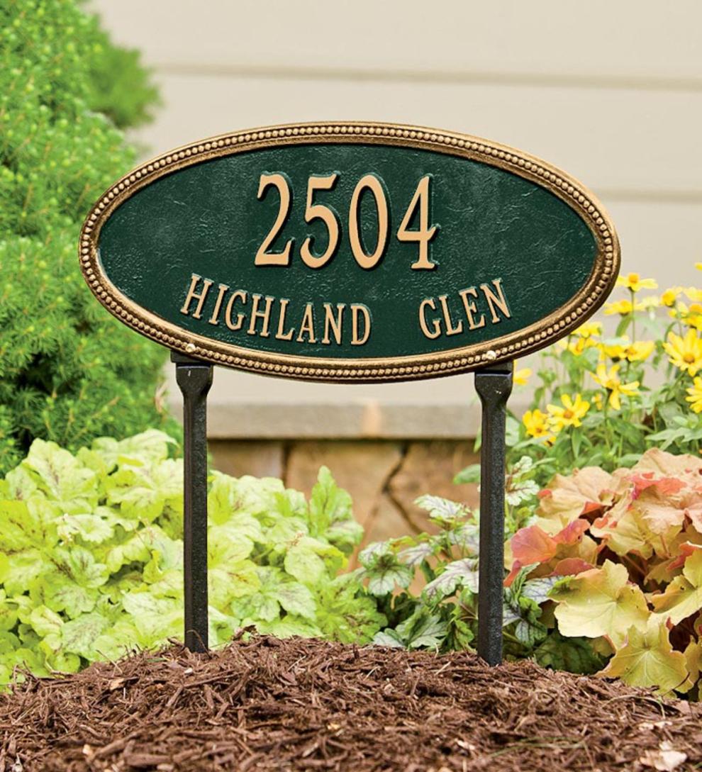 Plow & Hearth Deck & Patio Accents | Outdoor Living Usa-Made Cast Aluminum Personalized Address Plaques