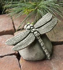 Plow & Hearth Deck & Patio Accents | Outdoor Living Usa-Made Handcrafted Cast-Stone Dragonfly - Alpine Stone