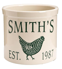 Plow & Hearth Deck Planters | Outdoor Living Usa-Made Handcrafted Personalized Chicken Crock - Green