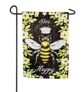 Plow & Hearth Decorative Garden Accents | Yard & Garden Bee Happy Queen Bee Suede Garden Flag