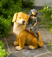 Plow & Hearth Decorative Garden Accents | Yard & Garden Fairy And Dog Garden Statue