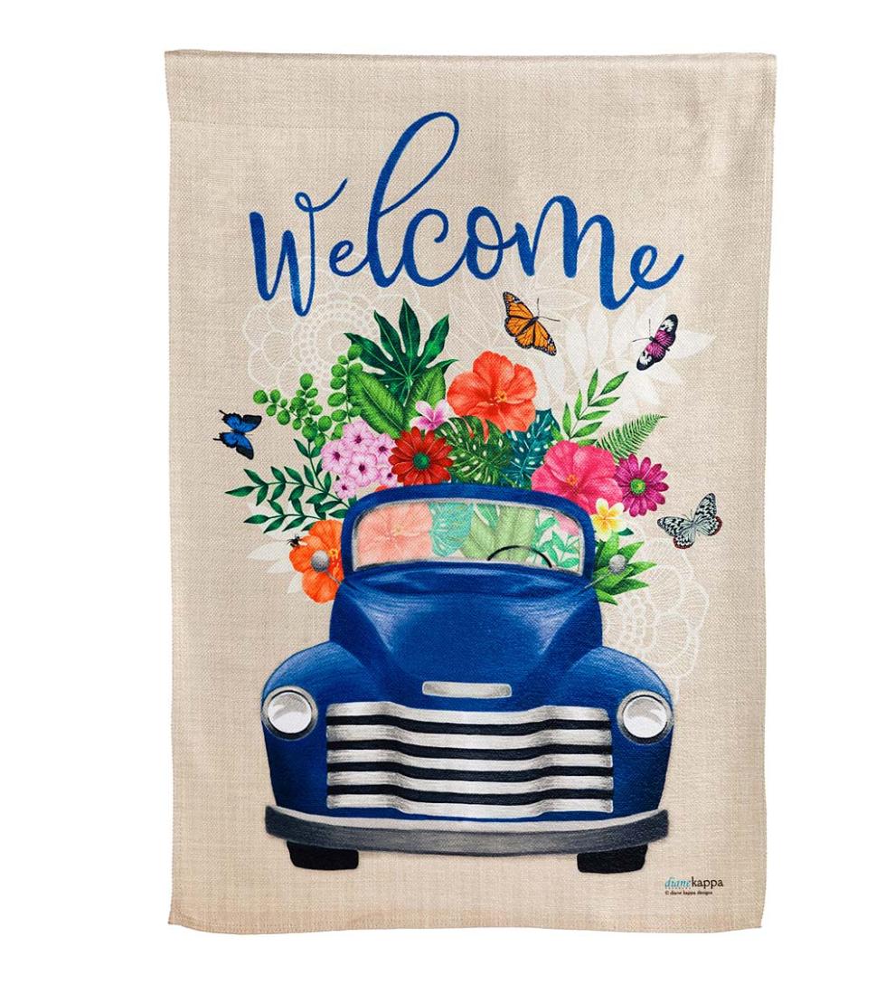 Plow & Hearth Decorative Garden Accents | Yard & Garden Flower Delivery Textured Suede Garden Flag