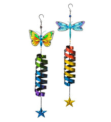 Plow & Hearth Decorative Garden Accents | Yard & Garden Garden Friends Butterfly And Dragonfly Wind Twirlers, Set Of 2