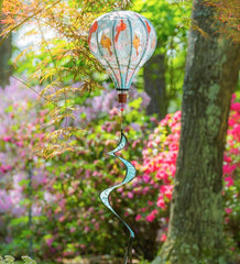 Plow & Hearth Decorative Garden Accents | Yard & Garden Hot Air Balloon Wind Spinner - Butterfly
