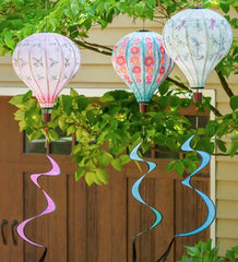 Plow & Hearth Decorative Garden Accents | Yard & Garden Hot Air Balloon Wind Spinner - Butterfly