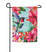 Plow & Hearth Decorative Garden Accents | Yard & Garden Hummingbird And Hibiscus Textured Suede Garden Flag