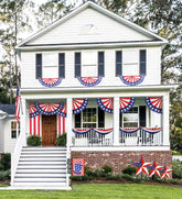 Plow & Hearth Decorative Garden Accents | Yard & Garden Large Half-Round Stars And Stripes Bunting