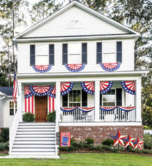 Plow & Hearth Decorative Garden Accents | Yard & Garden Large Half-Round Stars And Stripes Bunting
