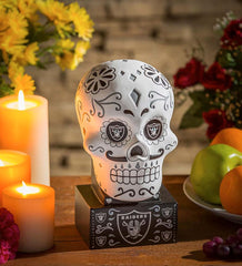 Plow & Hearth Decorative Garden Accents | Yard & Garden Las Vegas Raiders Sugar Skull Statue